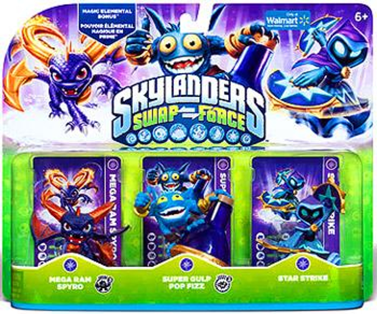 Skylanders Swap Force Mega Ram Spyro, Super Gulp Pop Fizz, Star Strike Exclusive Figure 3-Pack