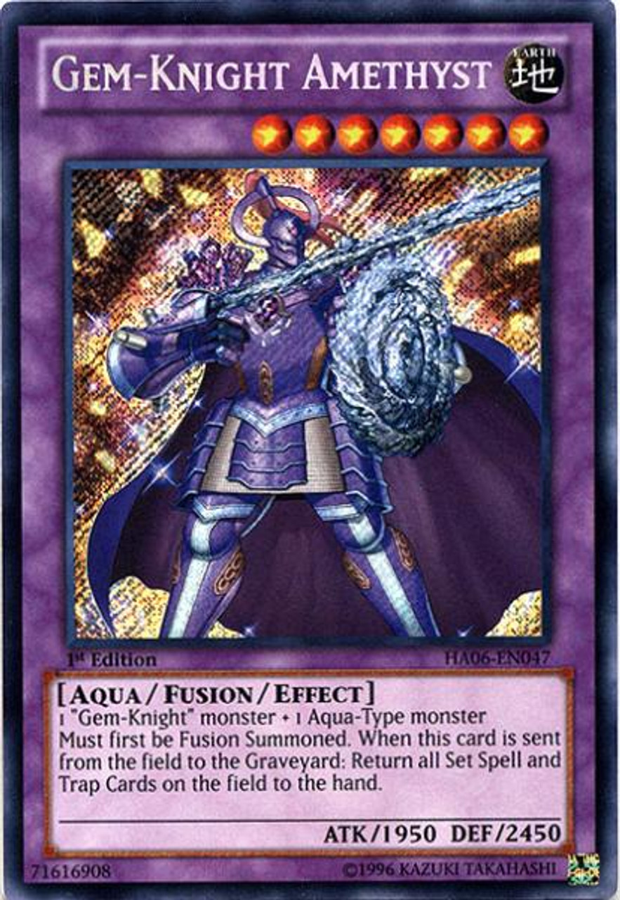 YuGiOh Zexal Hidden Arsenal 6: Omega XYZ Secret Rare Gem-Knight Amethyst HA06-EN047