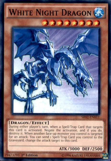 YuGiOh Rise of the True Dragons Structure Deck Single Card Common White Night Dragon SR02EN011
