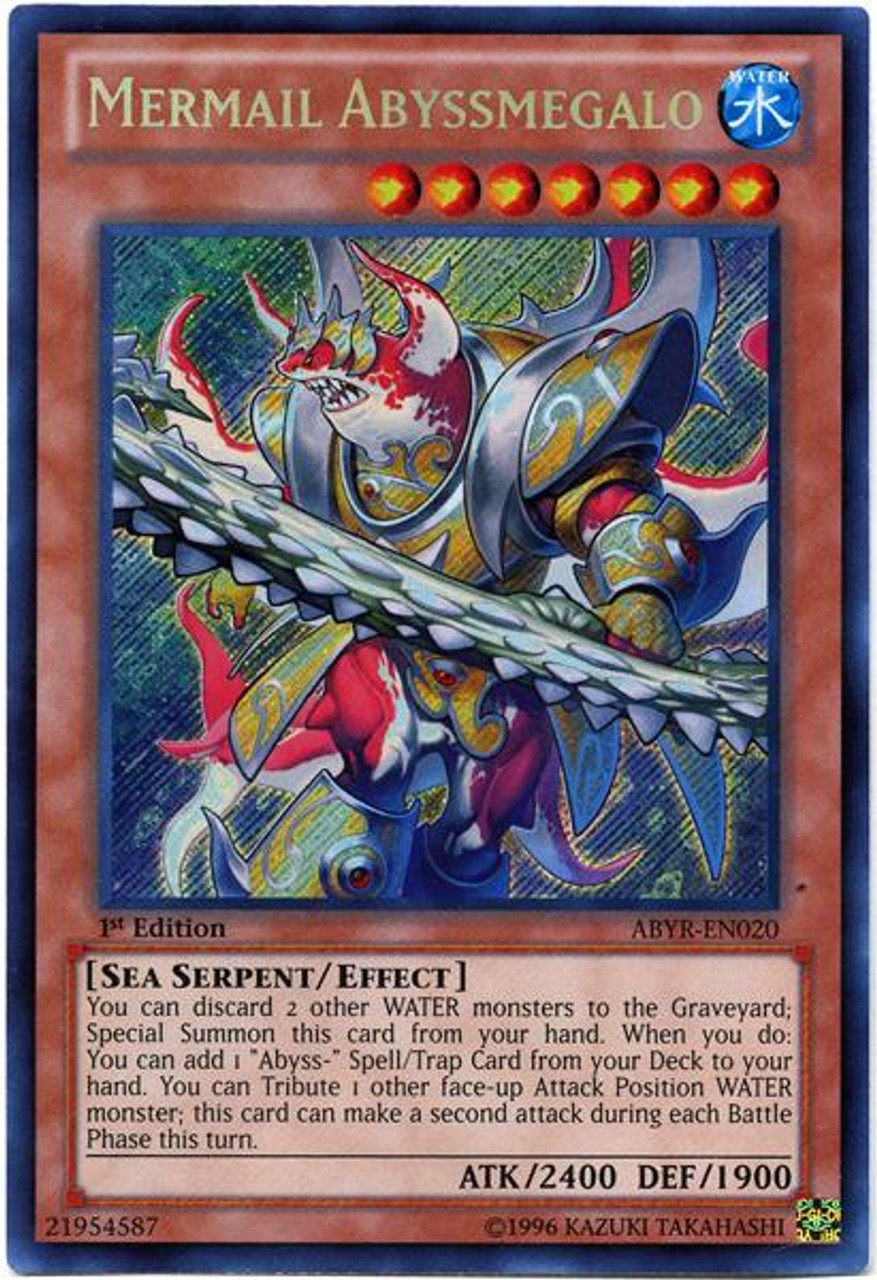 YuGiOh Zexal Abyss Rising Secret Rare Mermail Abyssmegalo ABYR-EN020