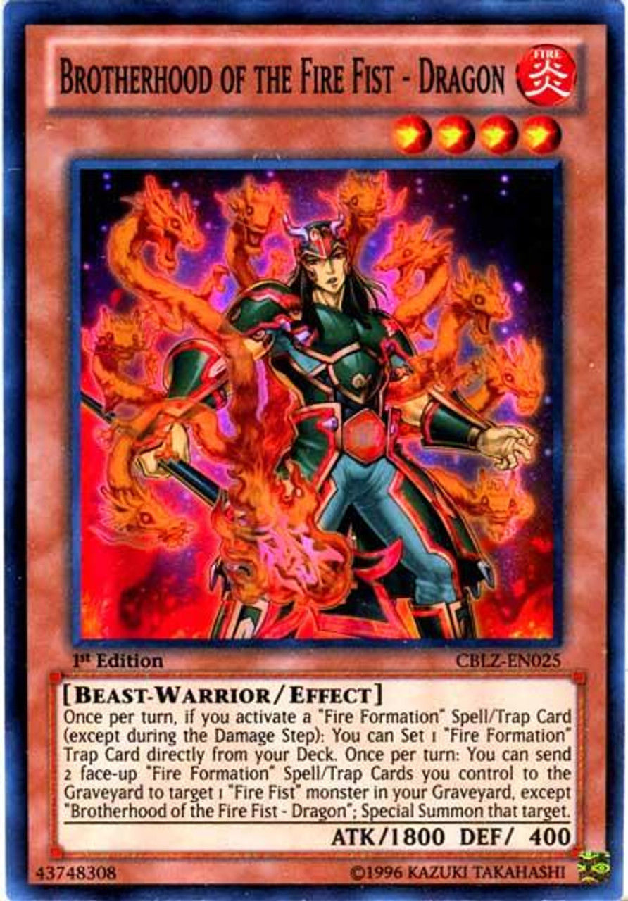 YuGiOh Zexal Cosmo Blazer Super Rare Brotherhood of the Fire Fist - Dragon CBLZ-EN025