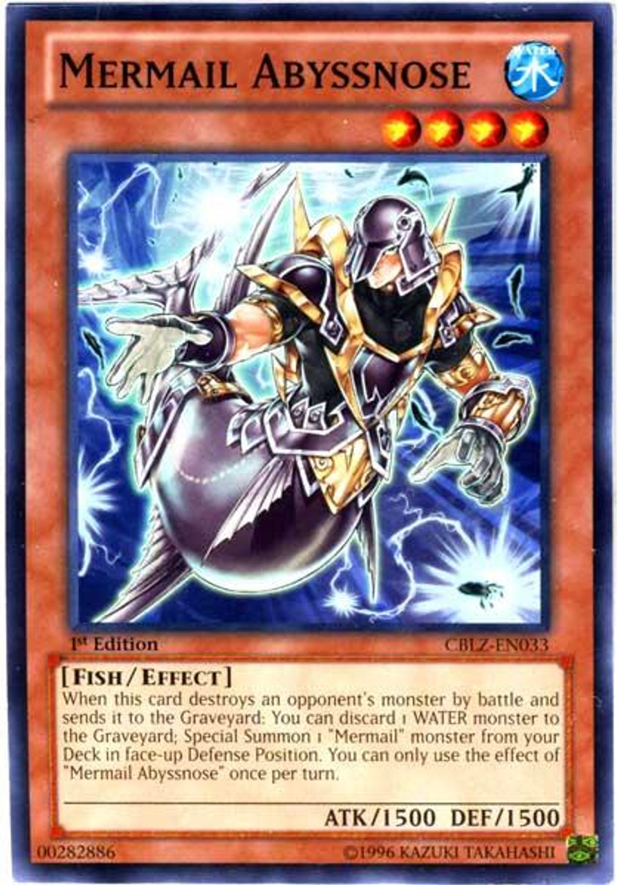 YuGiOh Zexal Cosmo Blazer Common Mermail Abyssnose CBLZ-EN033