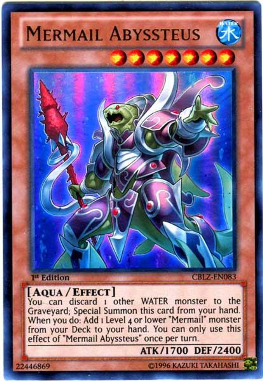 YuGiOh Zexal Cosmo Blazer Ultra Rare Mermail Abyssteus CBLZ-EN083