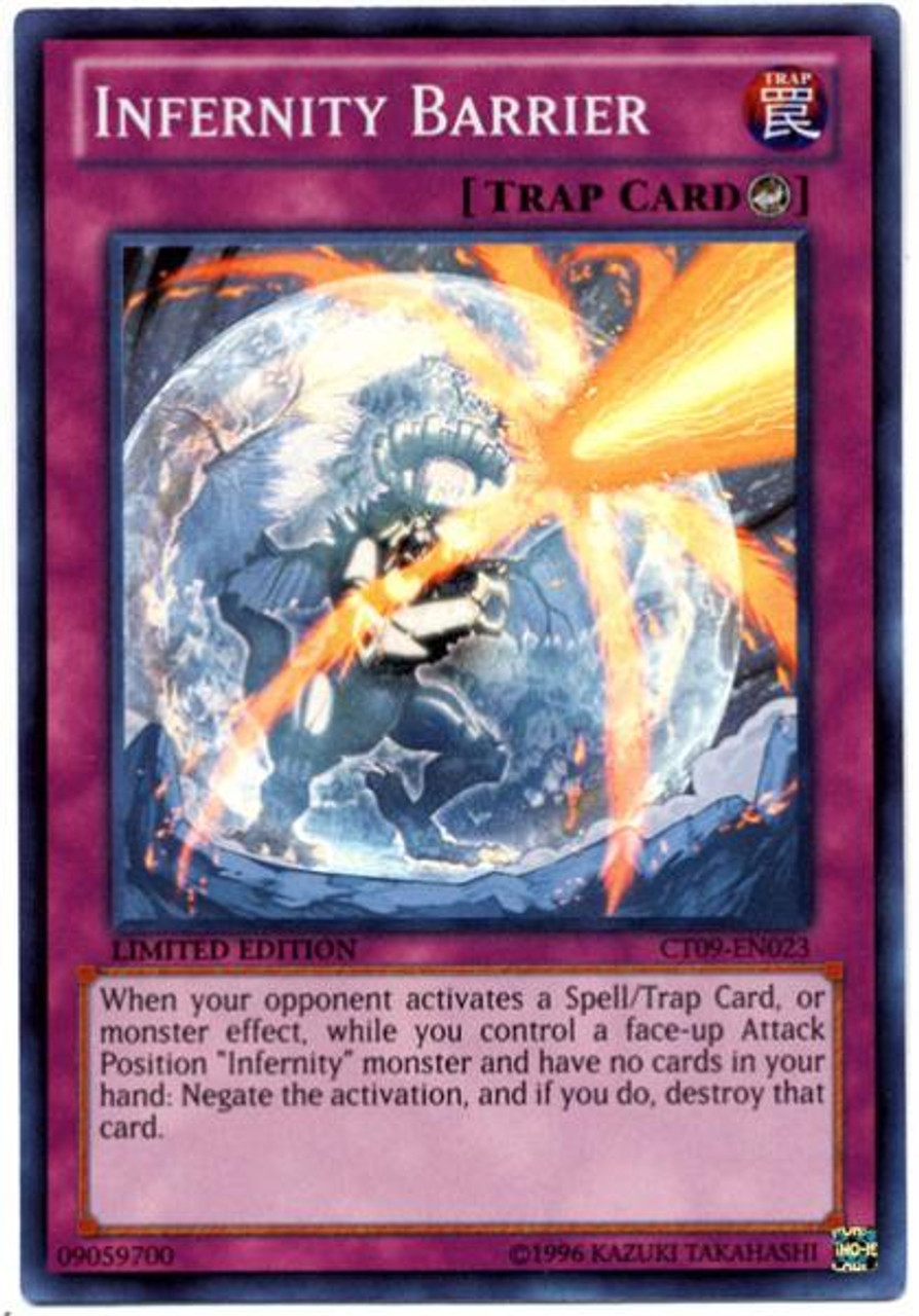 YuGiOh Holiday Tin Promo Super Rare Infernity Barrier CT09-EN023