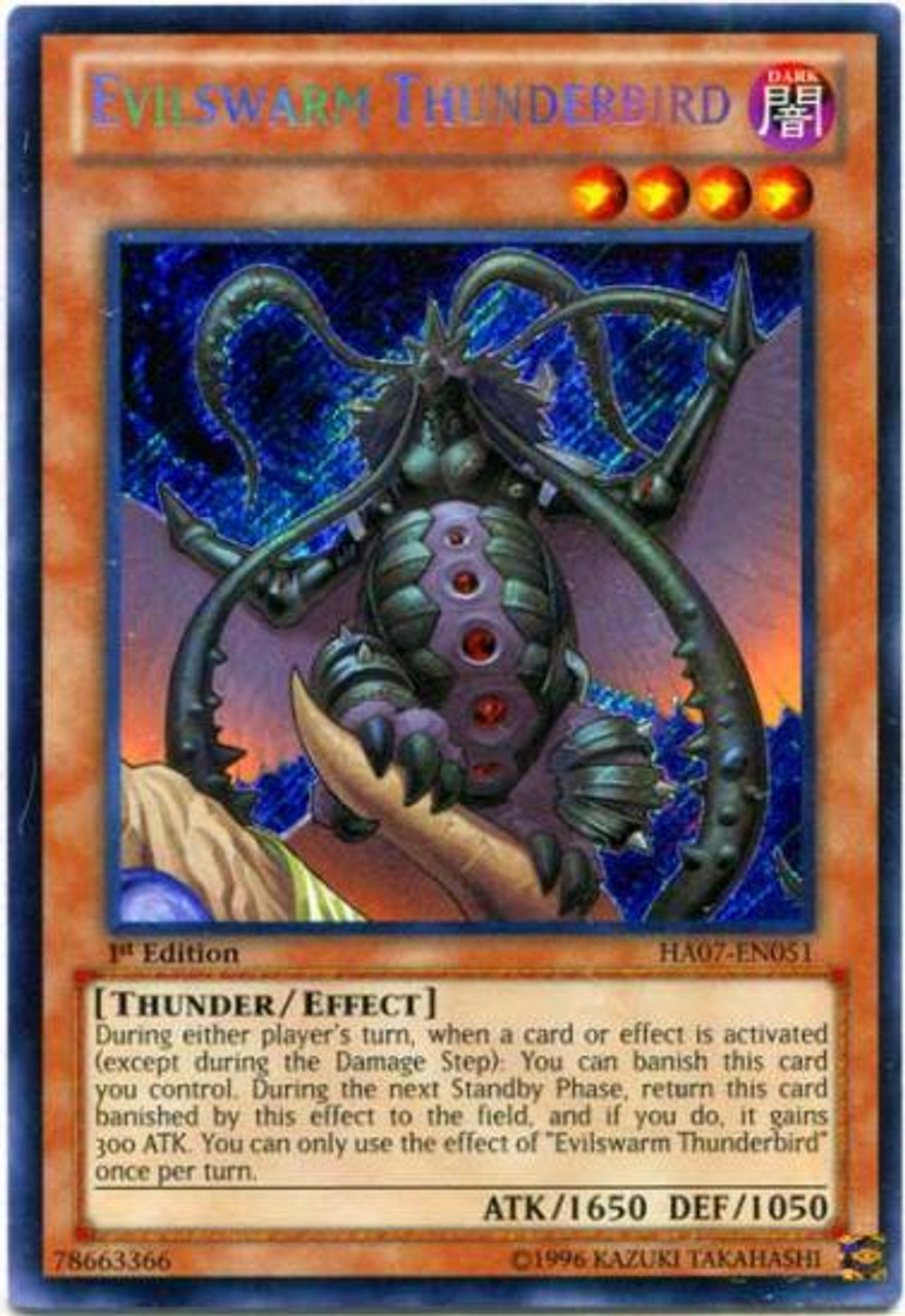 YuGiOh Zexal Hidden Arsenal 7: Knight of Stars Secret Rare Evilswarm Thunderbird HA07-EN051