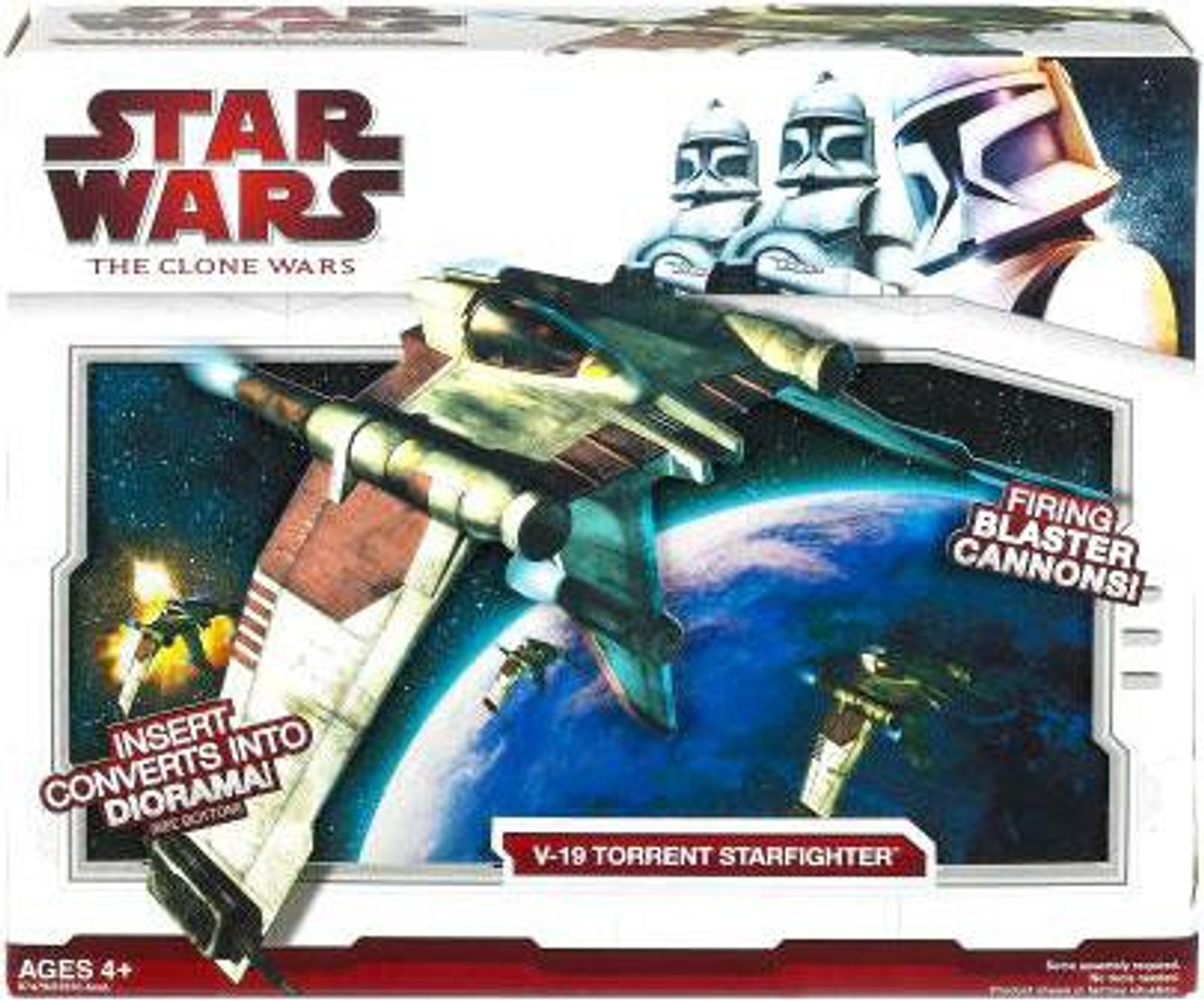 Star Wars The Clone Wars Vehicles 2009 V-19 Torrent Starfighter Action Figure Vehicle