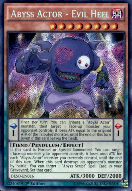 YU-GI-OH! Karte „Abyss Script – Eröffnungszeremonie“ (DESO-EN024) – Super Rare, 1. Ausgabe