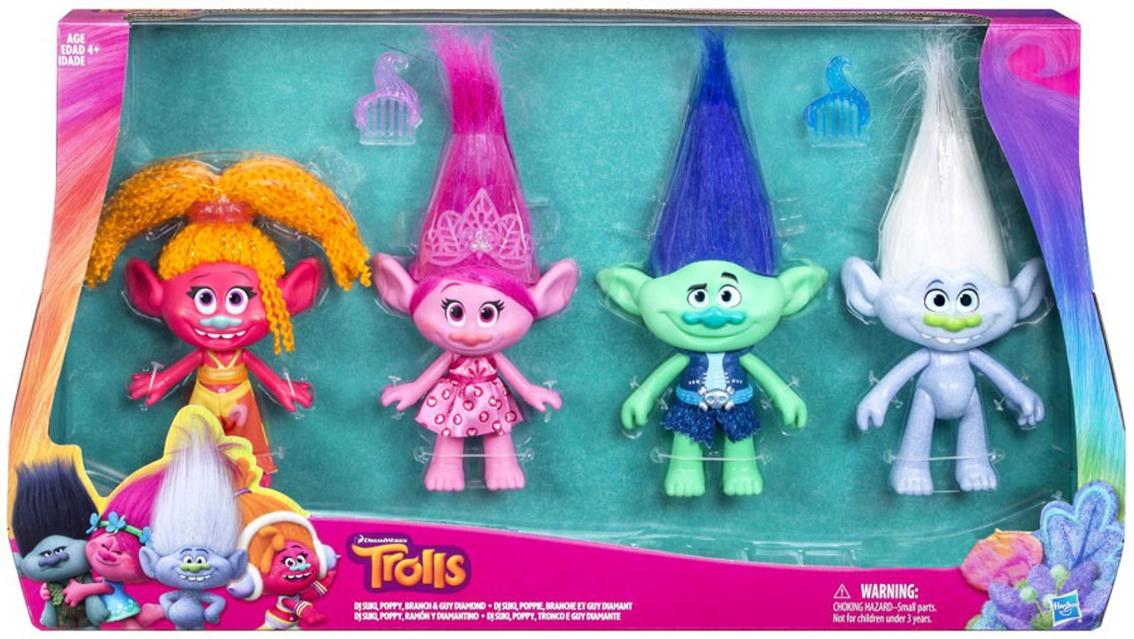 Trolls True Colors Collection Exclusive Figure 4-Pack Hasbro Toys - ToyWiz