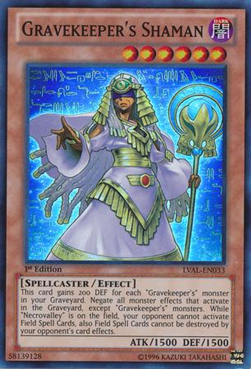 YuGiOh Zexal Legacy of the Valiant Super Rare Gravekeeper's Shaman LVAL-EN033