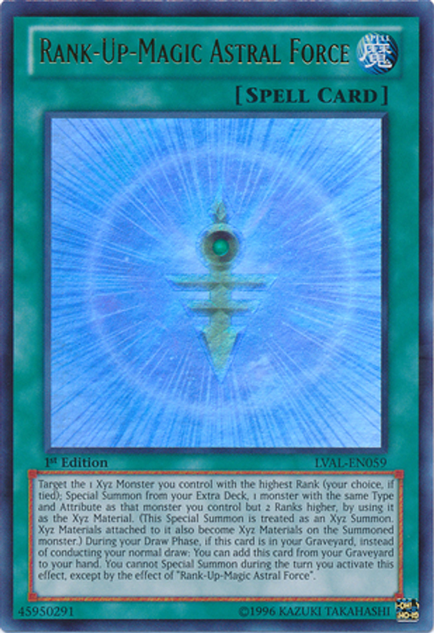 YuGiOh Zexal Legacy of the Valiant Ultra Rare Rank-Up-Magic Astral Force LVAL-EN059