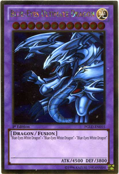 YuGiOh Premium Gold Single Card Gold Rare BlueEyes Ultimate Dragon PGLDEN055 ToyWiz