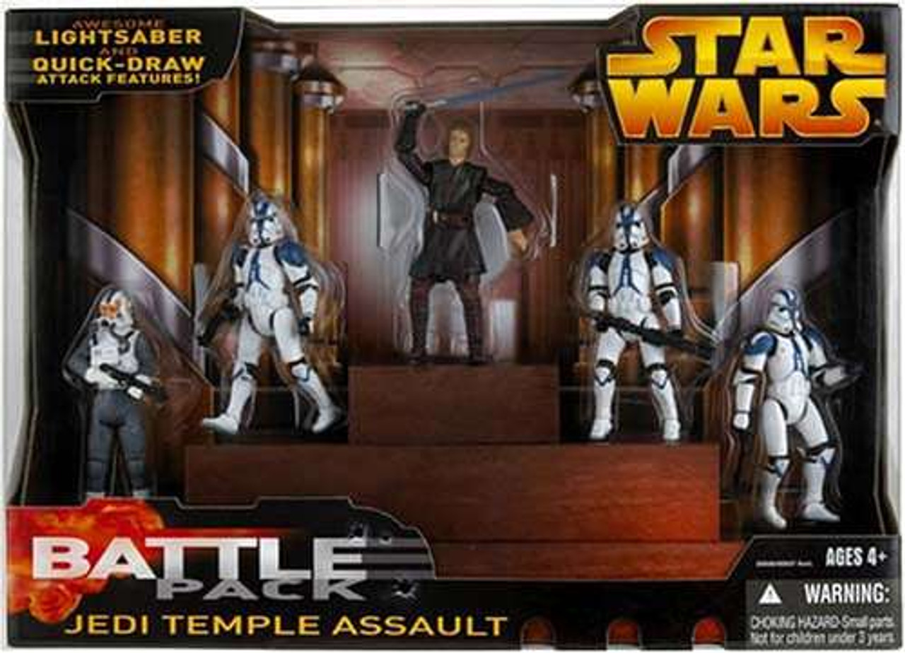 Star Wars Revenge of the Sith Battle Packs 2005 Jedi Temple Assault Exclusive Action Figure Set