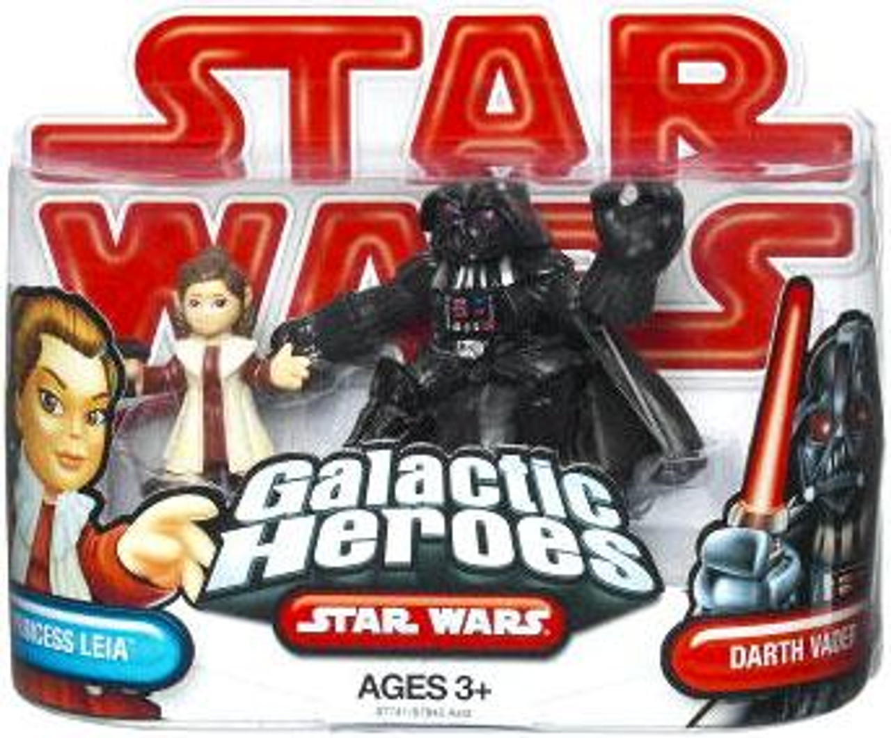 Star Wars Empire Strikes Back Galactic Heroes 2009 Princess Leia & Darth Vader Mini Figure 2-Pack