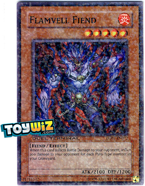 1st Edition Trading Card Yu-Gi-Oh! Flamvell Fiend Super Rare Card -  DT01-EN072 - Duel Terminal Game Yugioh Deck