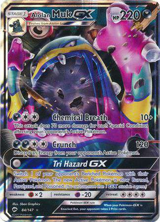 Pokemon Sun Moon Burning Shadows Single Card Ultra Rare Holo Alolan Muk