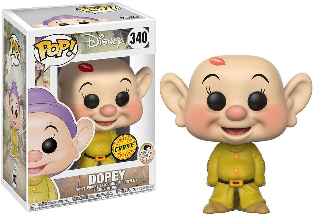 Funko Disney Snow White Funko Pop Disney Dopey Vinyl Figure 340 No Hat Lipstick Chase Version 