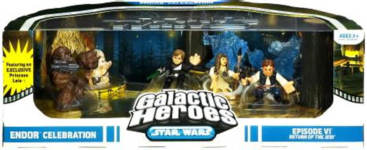 Star Wars Return of the Jedi Galactic Heroes Cinema Scenes Endor Celebration Exclusive Mini Figure Set