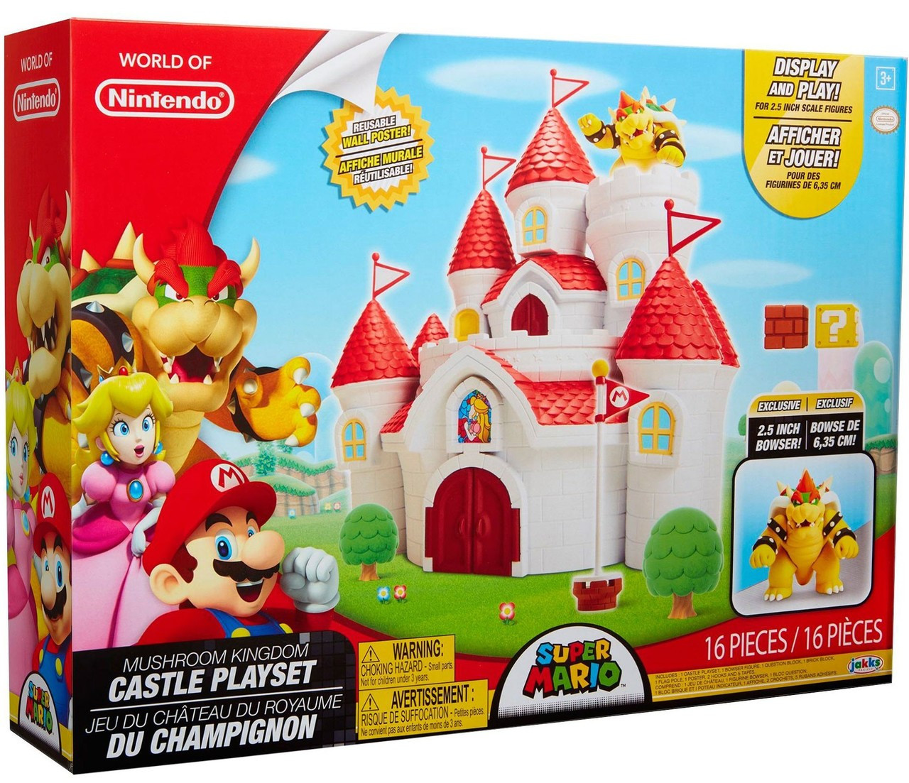 World Of Nintendo Super Mario Mushroom Kingdom Castle Playset 25 