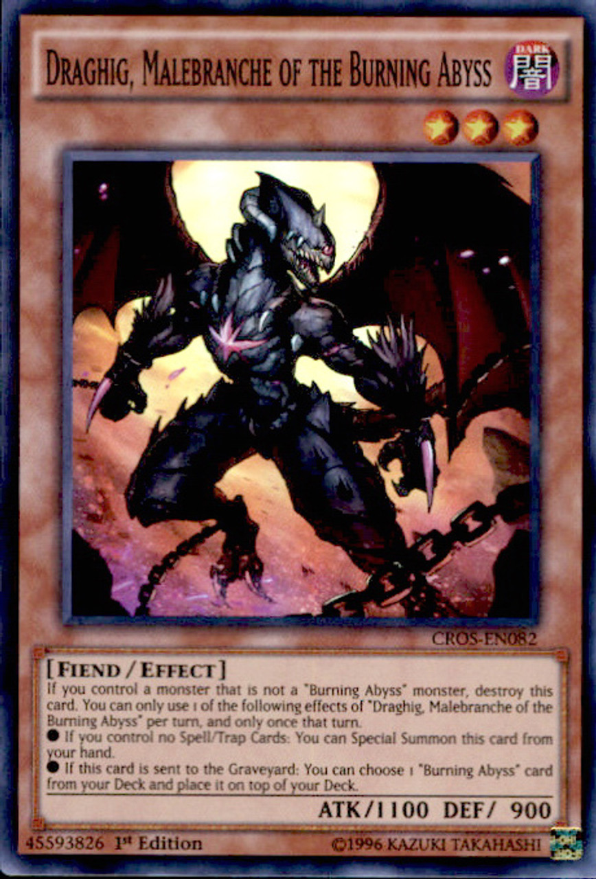 YuGiOh Crossed Souls Single Card Super Rare Draghig, Malebranche of the Burning Abyss CROS-EN082 ...