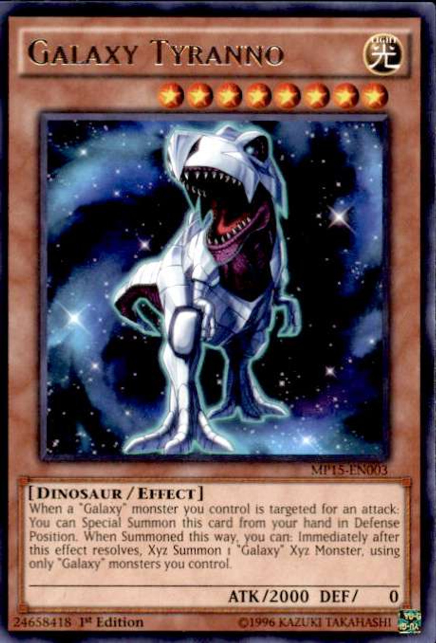 Yugioh 2015 Mega-tin Mega Pack Single Card Rare Galaxy Tyranno Mp15-en003