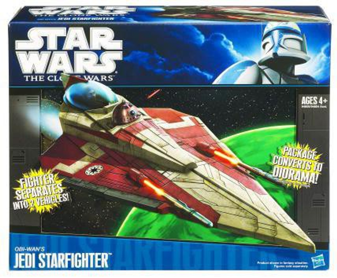 Star Wars The Clone Wars Vehicles 2010 Obi-Wan's Jedi Starfighter Action Figure Vehicle