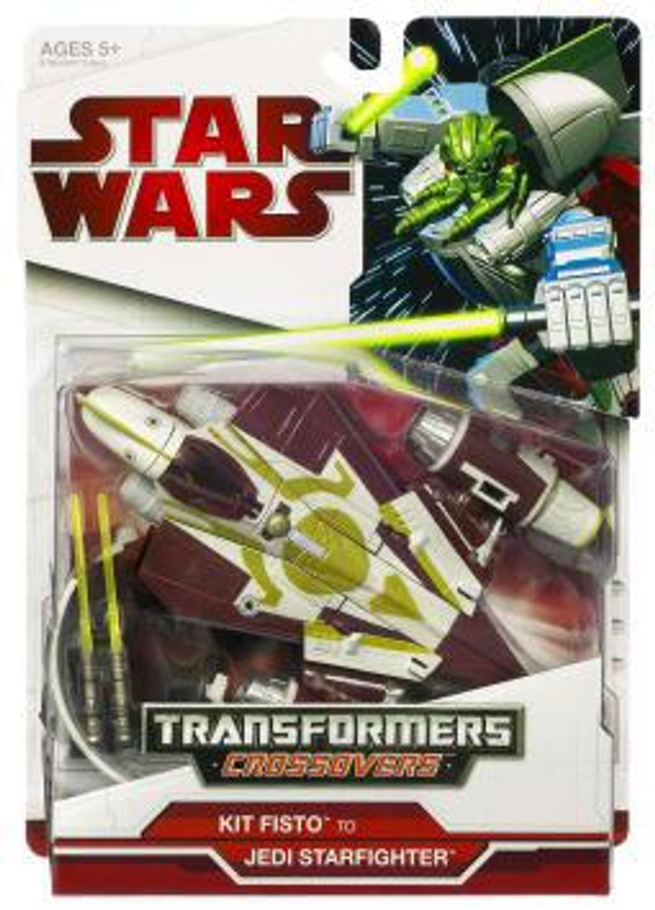 Star Wars Revenge of the Sith Transformers Crossovers 2009 Kit Fisto to Jedi Delta-7 Starfighter Action Figure