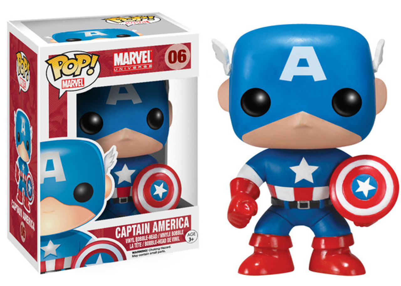 Marvel Universe Funko POP! Marvel Captain America Vinyl Bobble Head #06