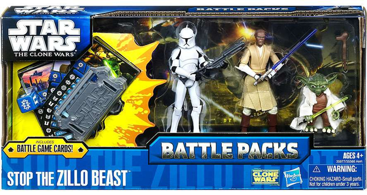 Star Wars The Clone Wars Battle Packs 2011 Stop the Zillo Beast Action Figure Set