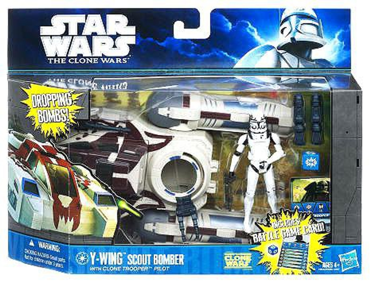 Star Wars The Clone Wars Y-Wing Scout Bomber with Clone Trooper Pilot Vehicle & Action Figure