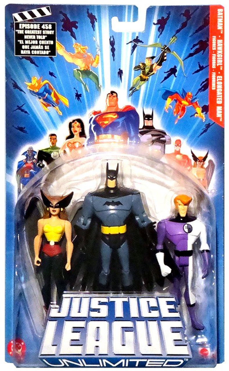 Justice League Unlimited Batman, Hawkgirl & Elongated Man Action Figure 3-Pack