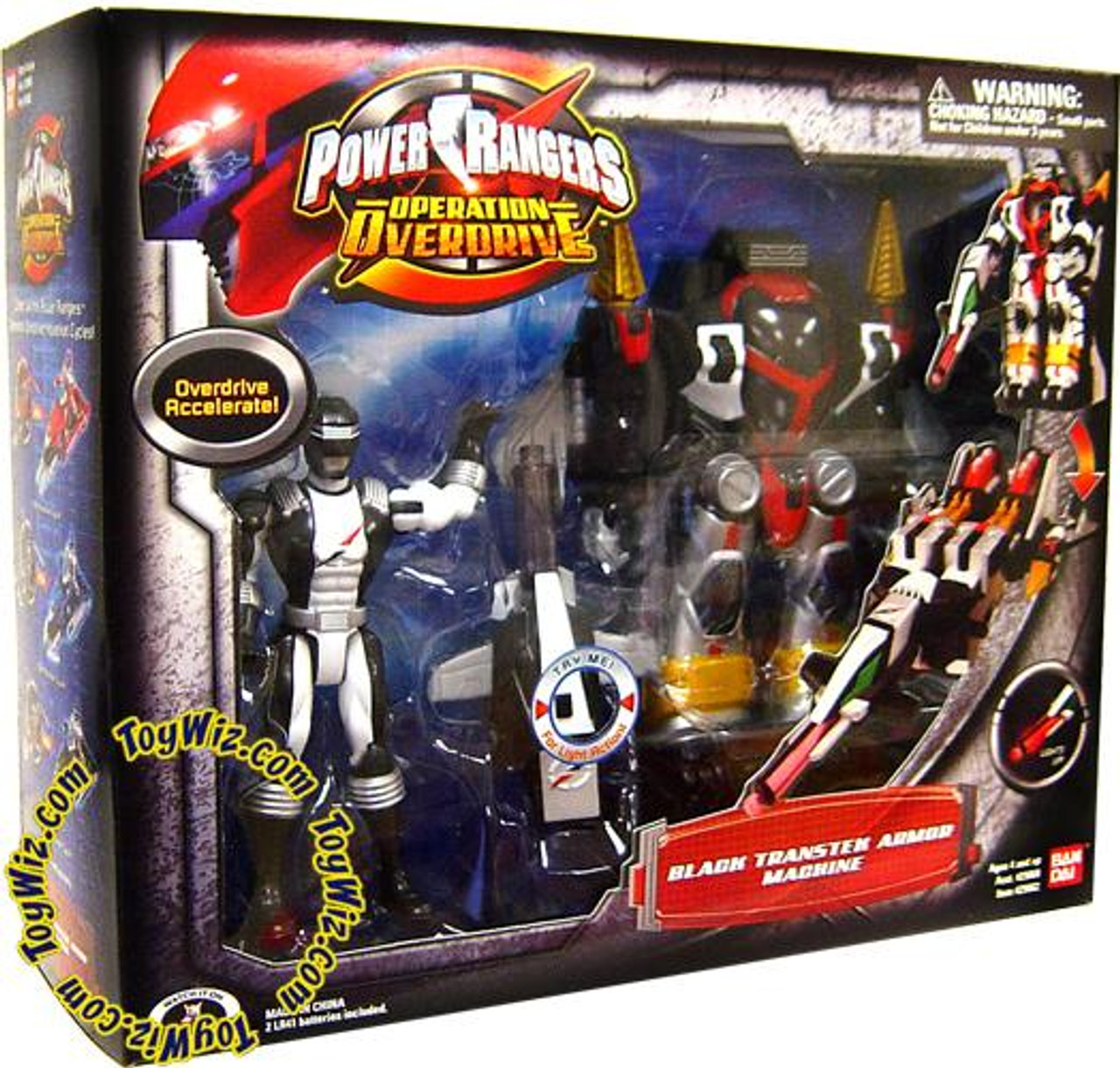 Power Rangers Operation Overdrive Black Transtek Armor Machine Action Figure Set