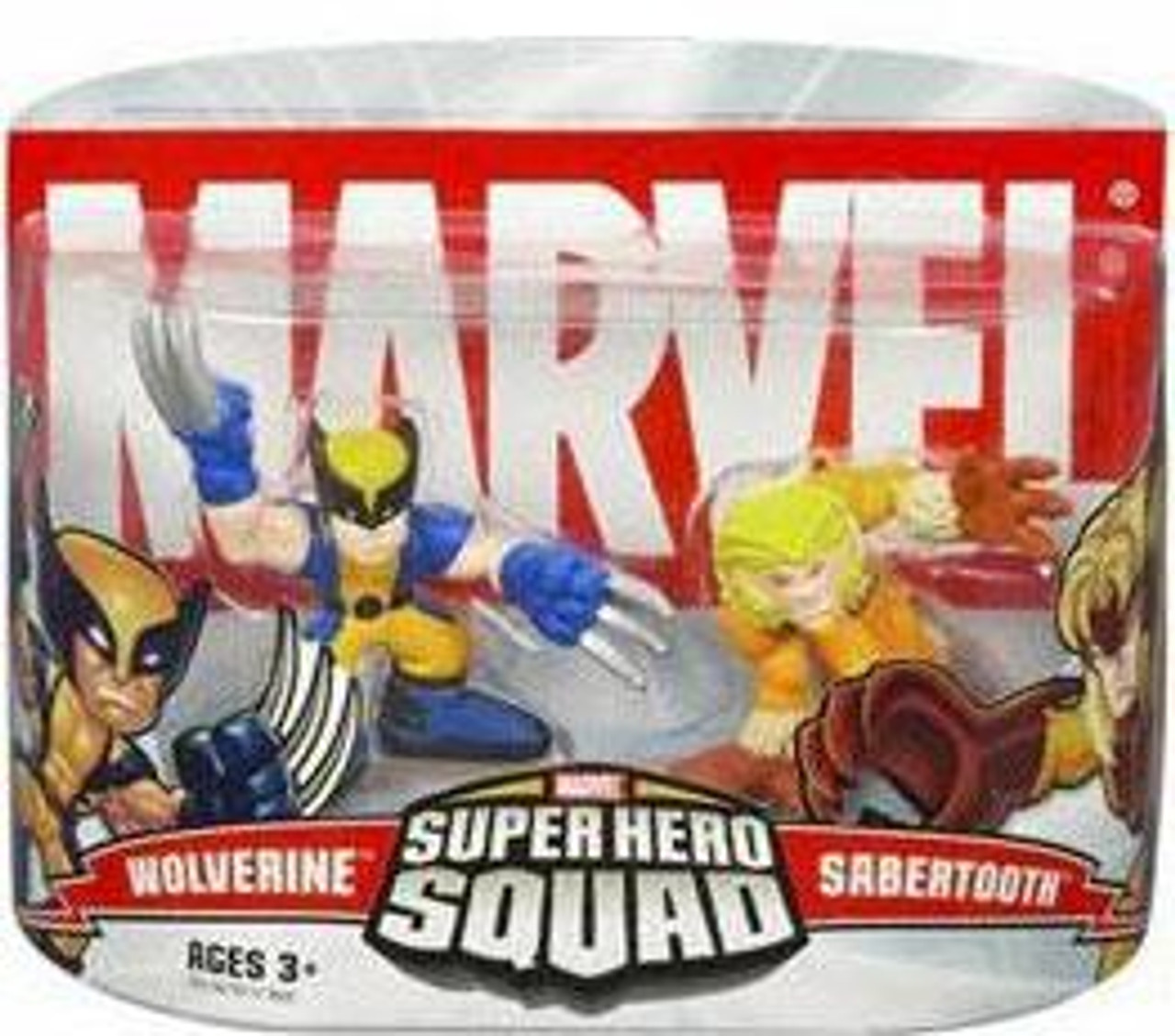 Marvel Super Hero Squad Series 1 Wolverine & Sabretooth Action Figure 2-Pack