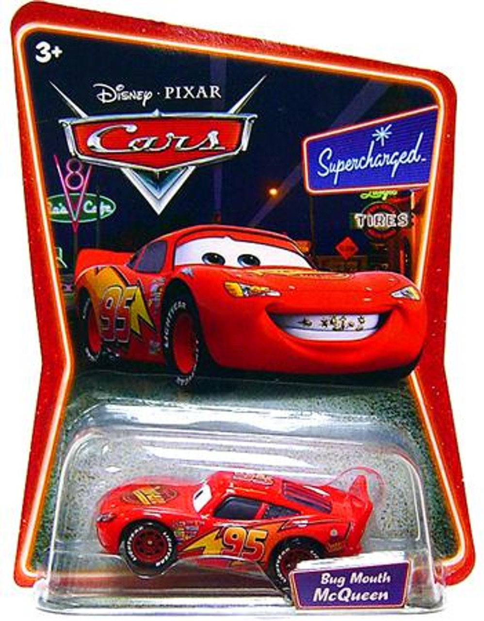 Disney Cars Supercharged Bug Mouth Lightning McQueen Diecast Car