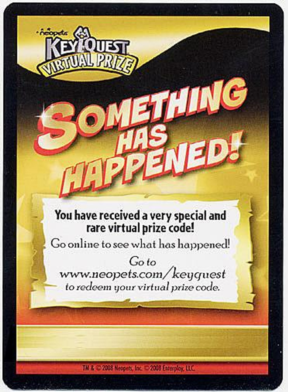 Neopets KeyQuest Very Special & Rare Virtual Prize Code Card