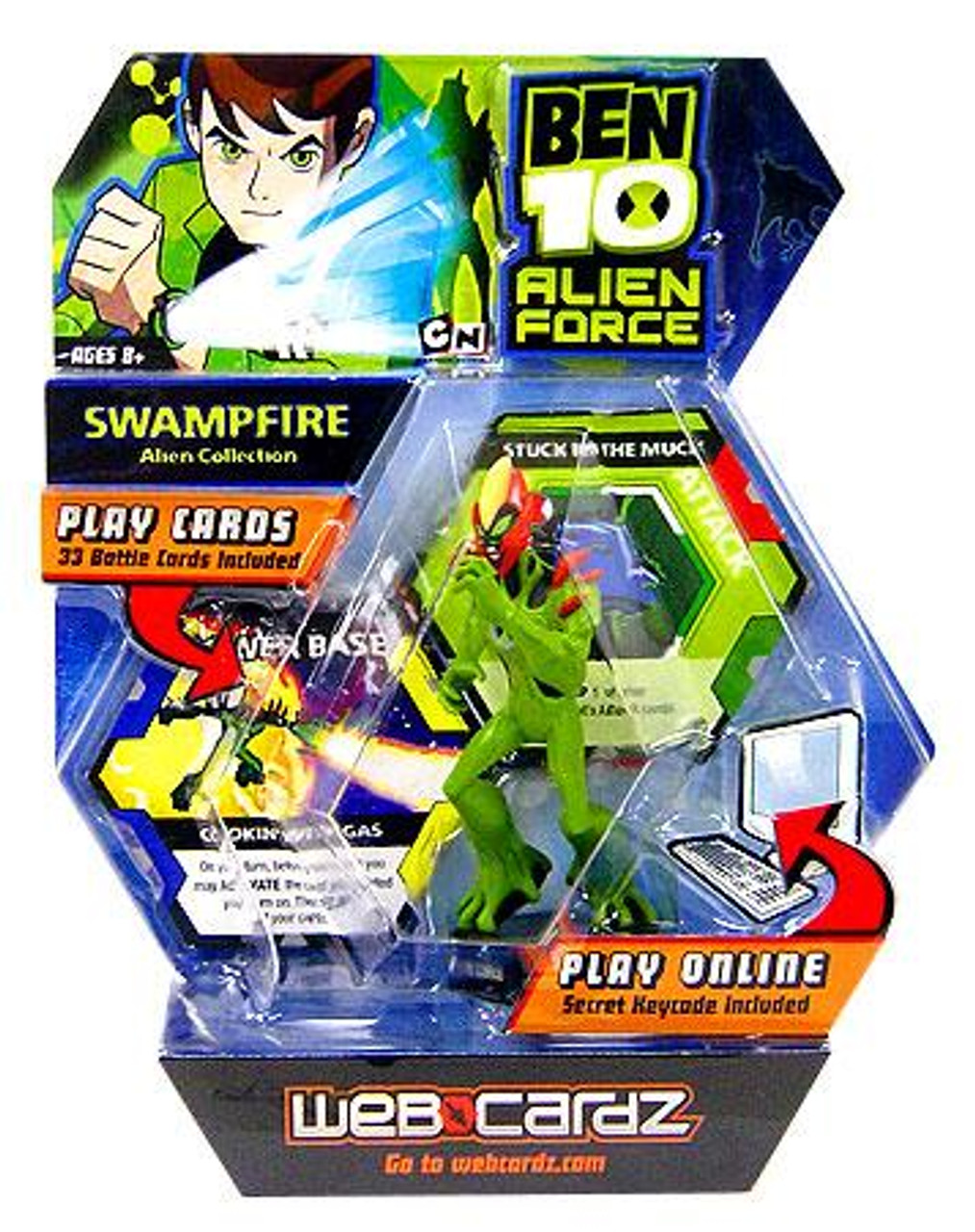 Ben 10 Alien Force Web Cardz Swampfire Starter Set