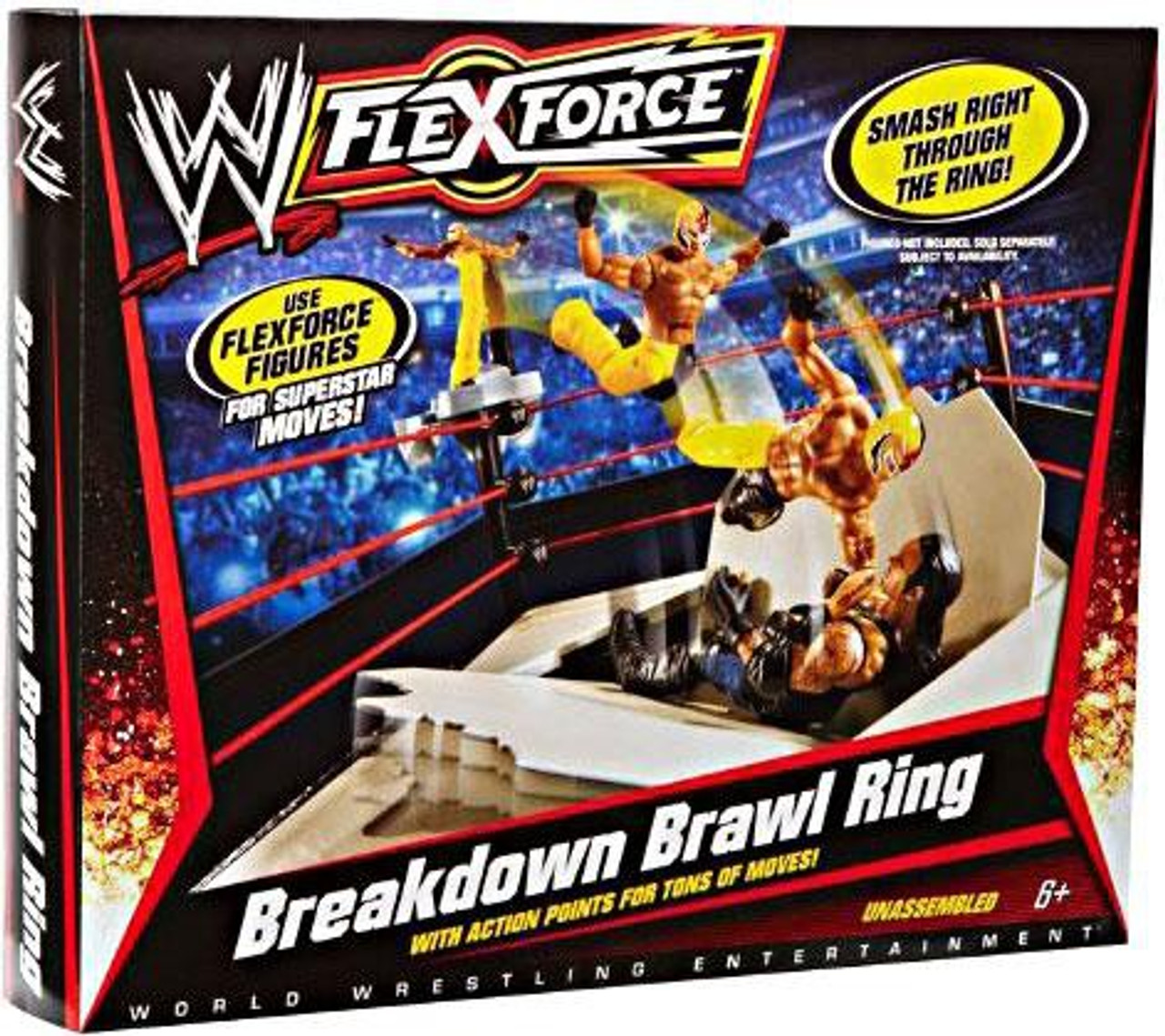 WWE Wrestling FlexForce Breakdown Brawl Ring Action Figure Playset
