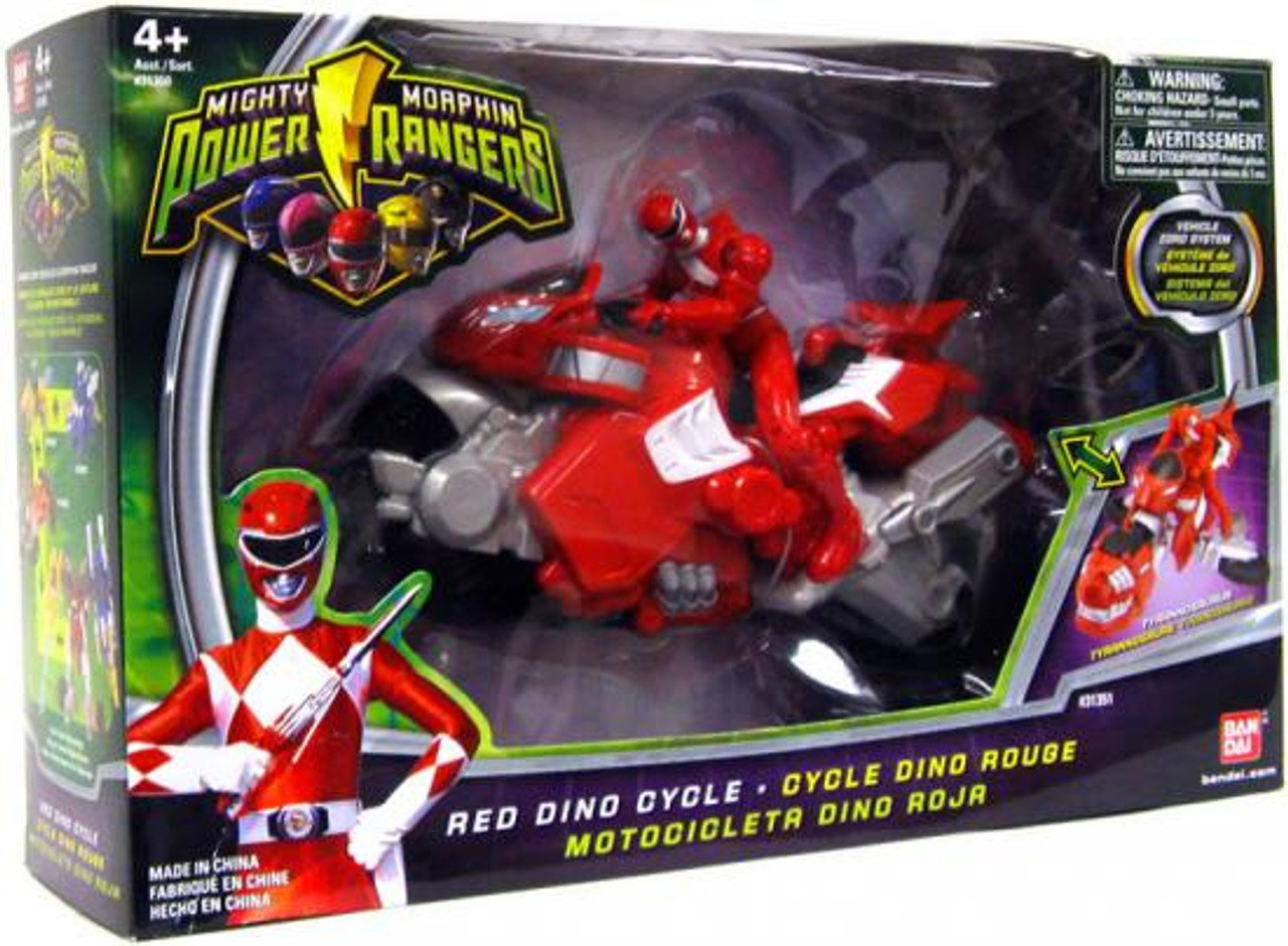 Power Rangers Mighty Morphin Red Dino Cycle Action FIgure Vehicle