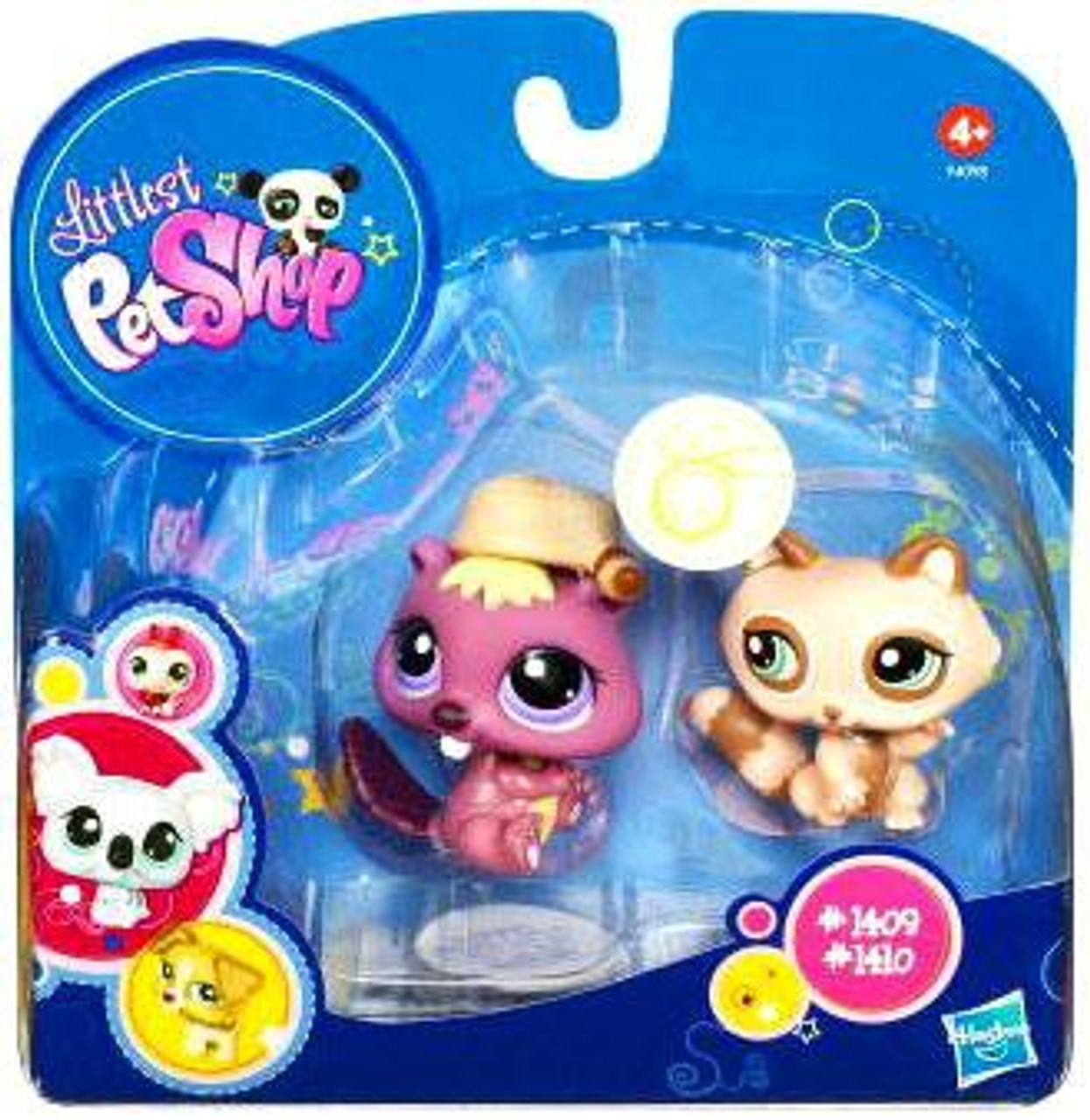 Littlest Pet Shop 2010 Assortment A Series 2 Beaver & Raccoon Figure 2-Pack #1409, 1410
