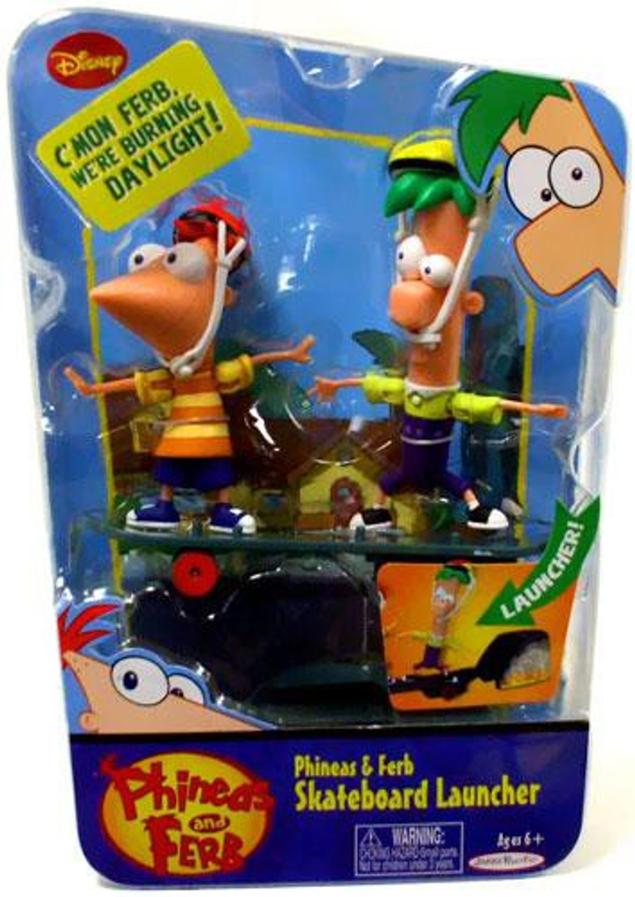 Disney Phineas and Ferb Phineas & Ferb Skateboard Launcher Figure 2-Pack