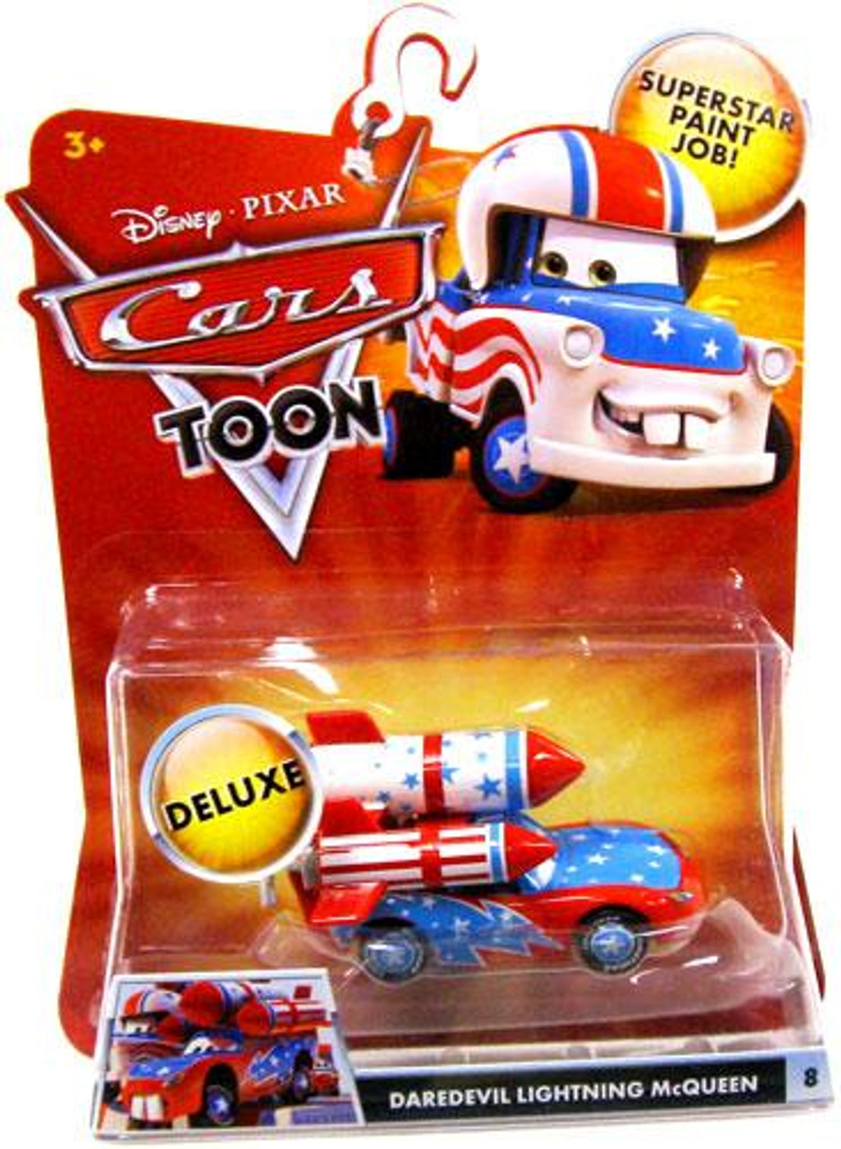Disney Cars Cars Toon Deluxe Oversized Daredevil Lightning McQueen Diecast Car
