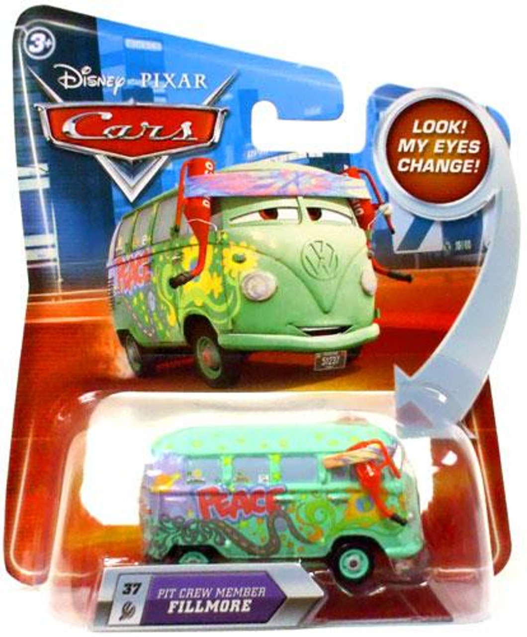 Disney Cars Lenticular Eyes Series 2 Pit Crew Member Fillmore Diecast Car