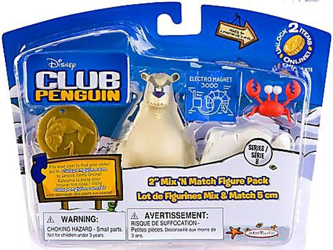 Club Penguin Mix 'N Match Series 8 Herbert P. Bear Esquire & Klutzy the Crab Mini Figure Set