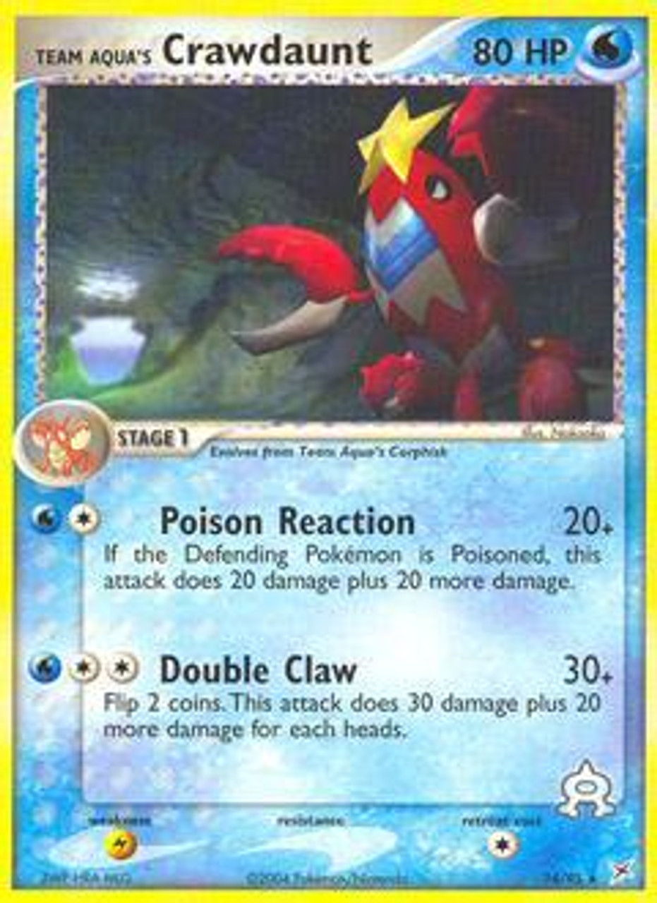 Pokemon EX Team Magma vs Team Aqua Rare Team Aqua's Crawdaunt #14
