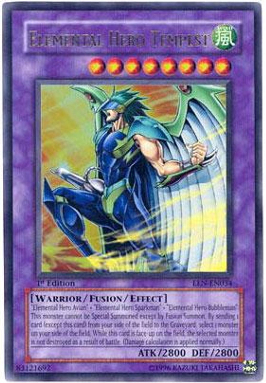YuGiOh Elemental Energy Ultra Rare Elemental Hero Tempest EEN-EN034