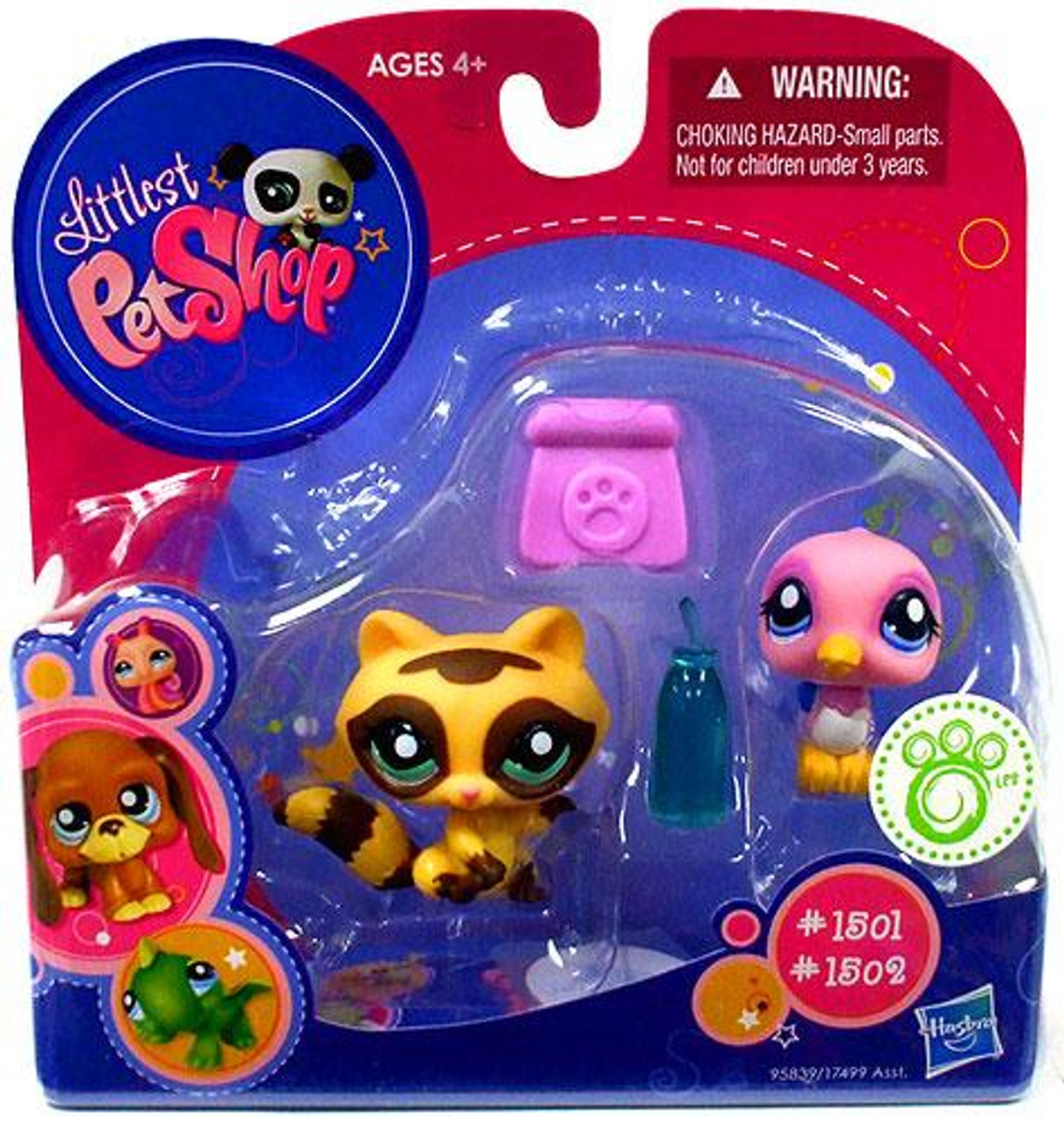 Littlest Pet Shop Raccoon & Bird Exclusive Figure 2-Pack #1501, 1502