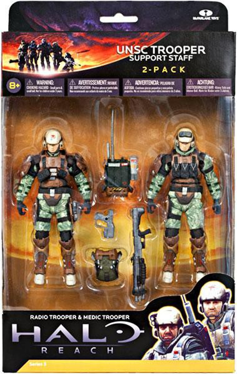 McFarlane Toys Halo Reach Series 3 UNSC Trooper Support Staff Action Figure 2-Pack