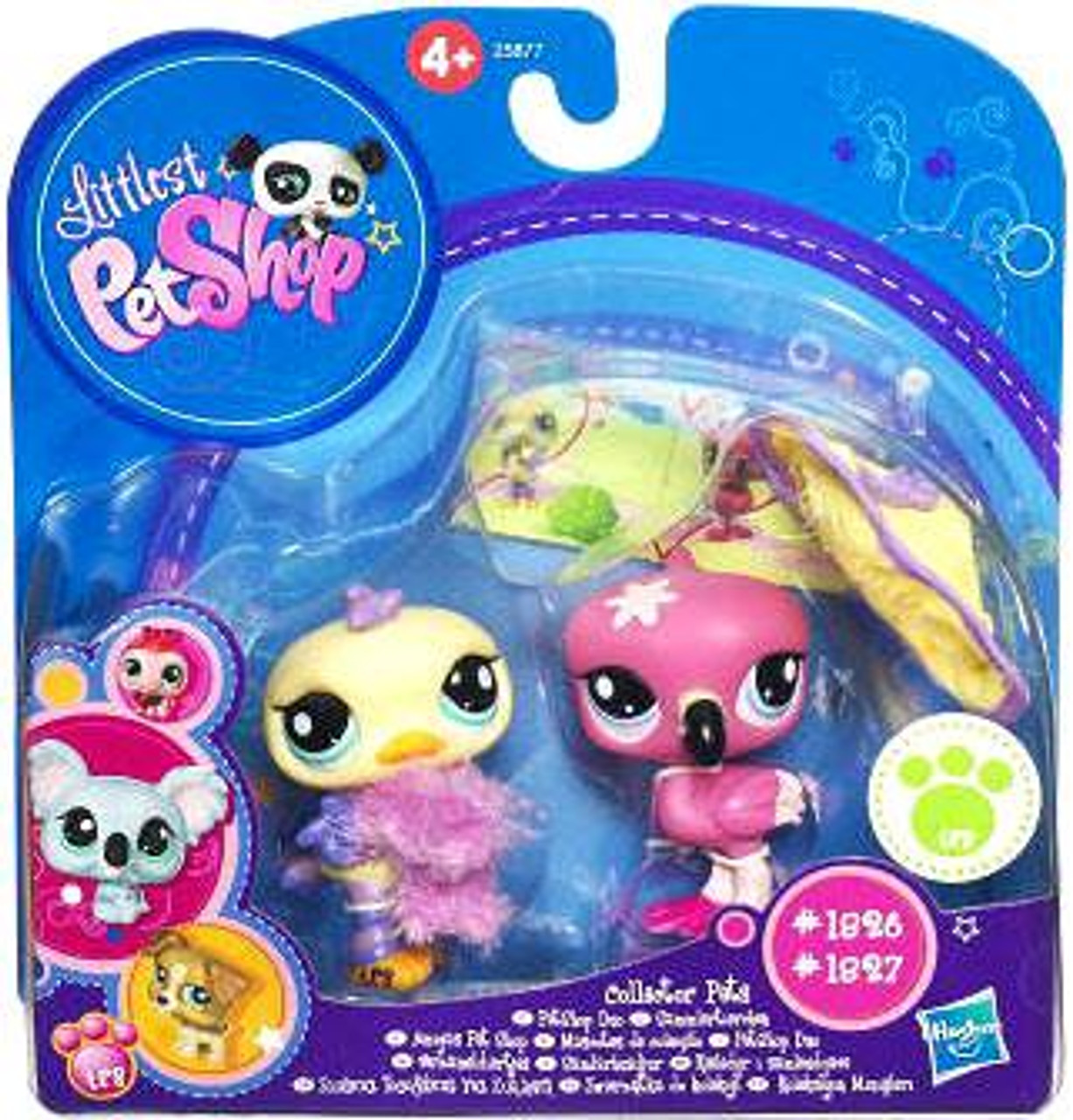 Littlest Pet Shop Pet Pairs Series 1 Flamingo & Ostrich Figure 2-Pack #1826, 1827