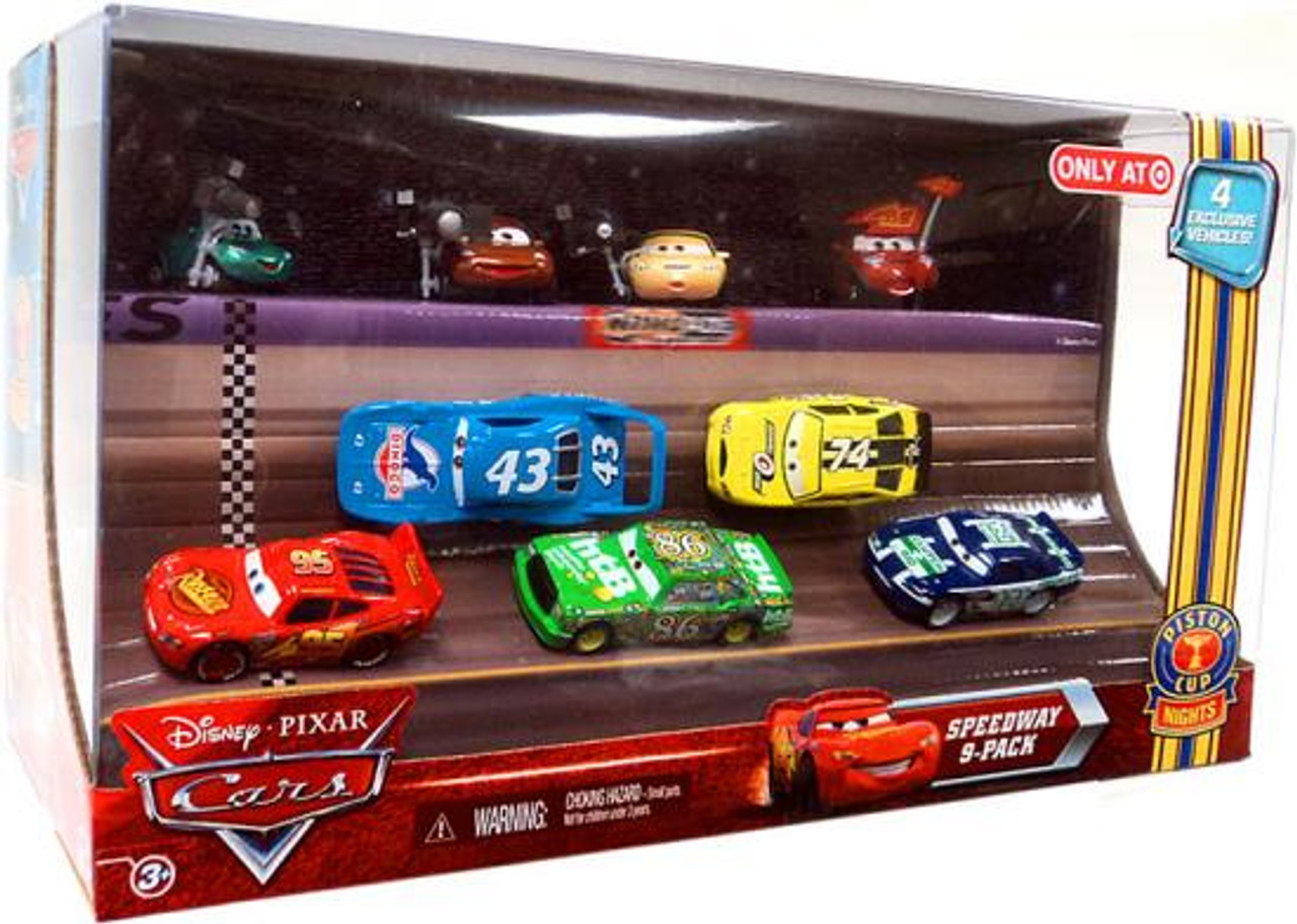 Disney Cars Multi-Packs Piston Cup Nights Speedway 9-Pack Exclusive Diecast Car Set