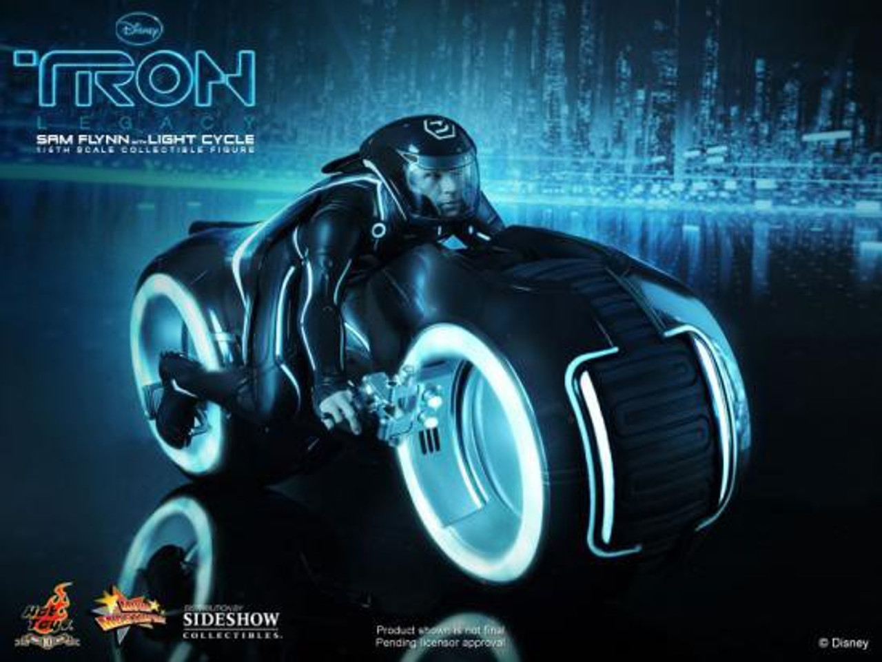 Tron Movie Masterpiece Sam Flynn with Light Cycle 1/6 Collectible Figure Set