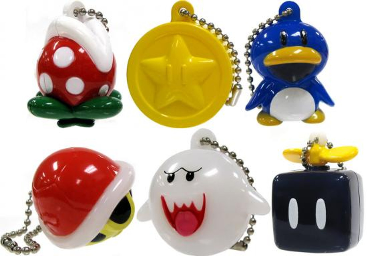 New Super Mario Bros Wii Light Up Collection 2 Set of 6 Keychains